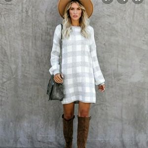 Vici balloon sleeve New York gingham dress small